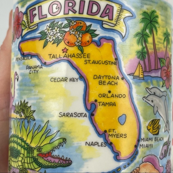 VTG Florida Graphic Print Map Mug White Ceramic Coffee Tea American Gift Collect - Picture 9 of 10